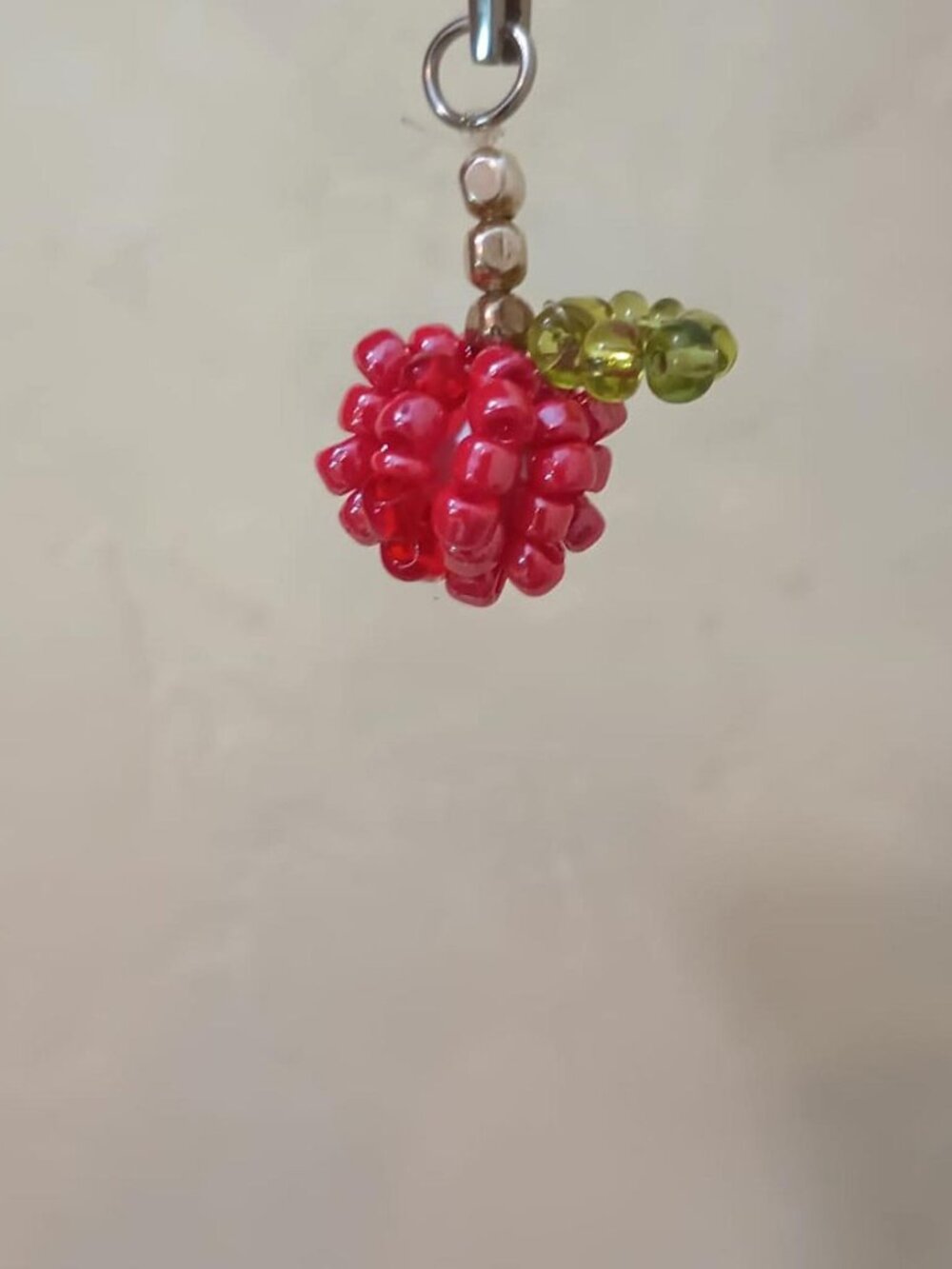Handmade Beaded Keychain Charm Pendant Candy Red Apple Kawaii Adorable Small Y2K